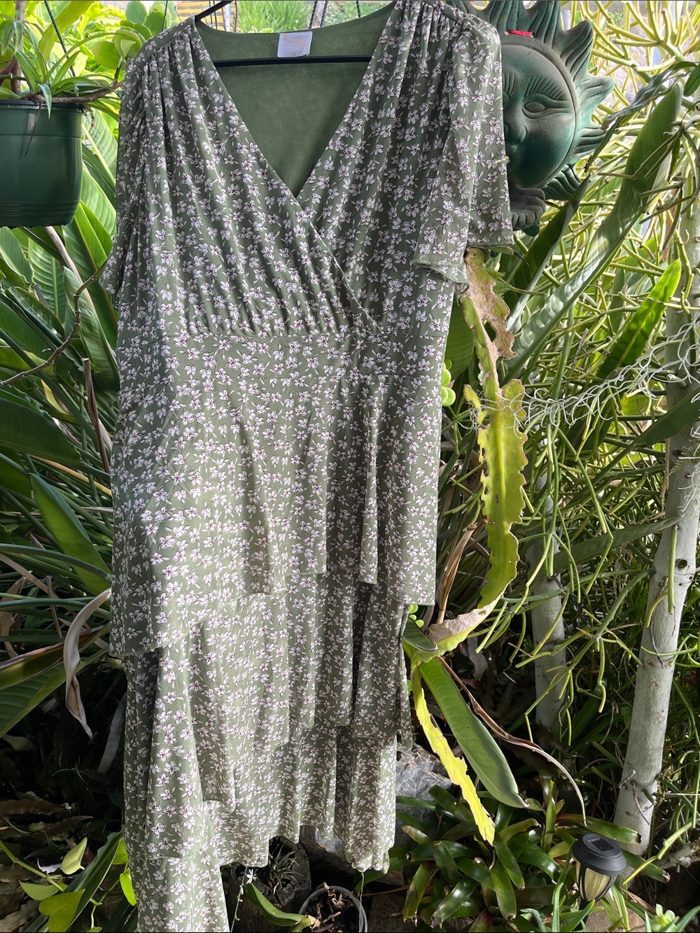 Siren Lily Olive Green Floral Wrap Maxi Dress